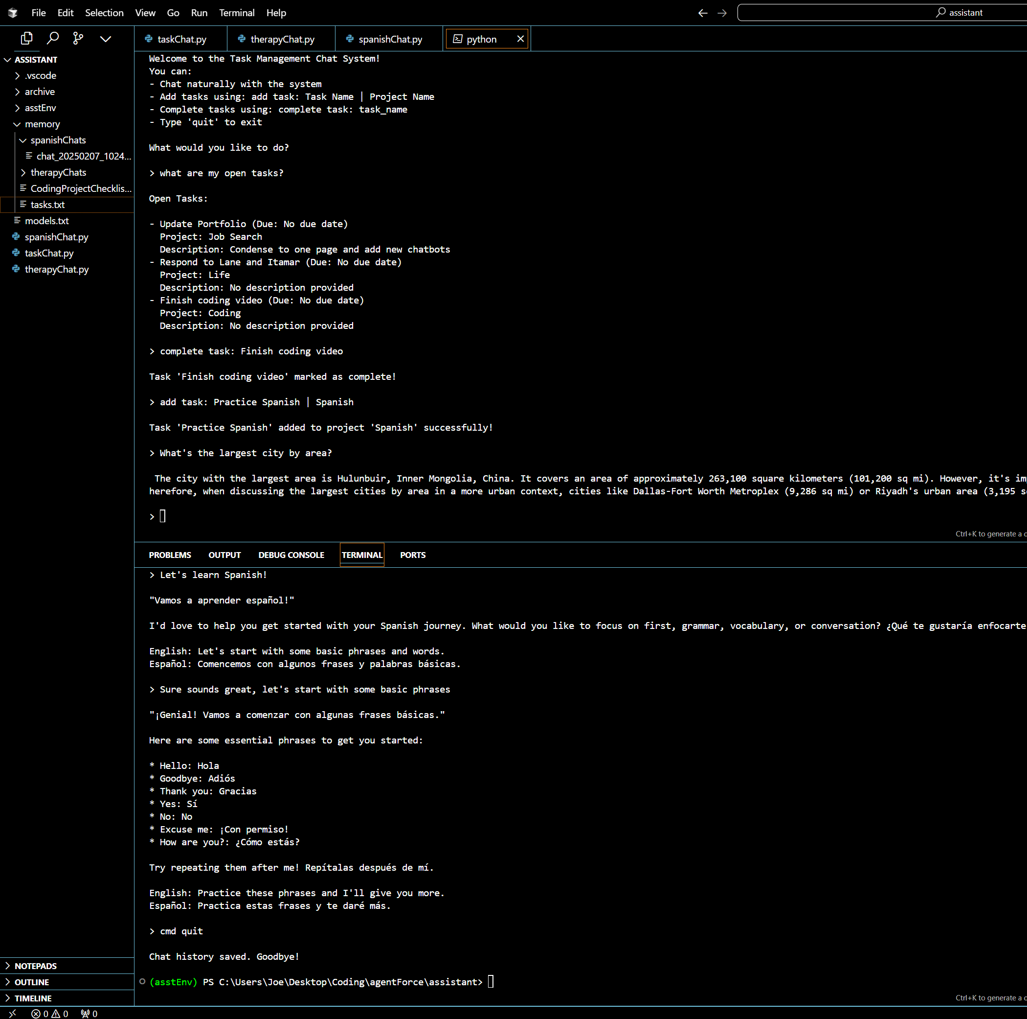 Local Chatbots with Memory
